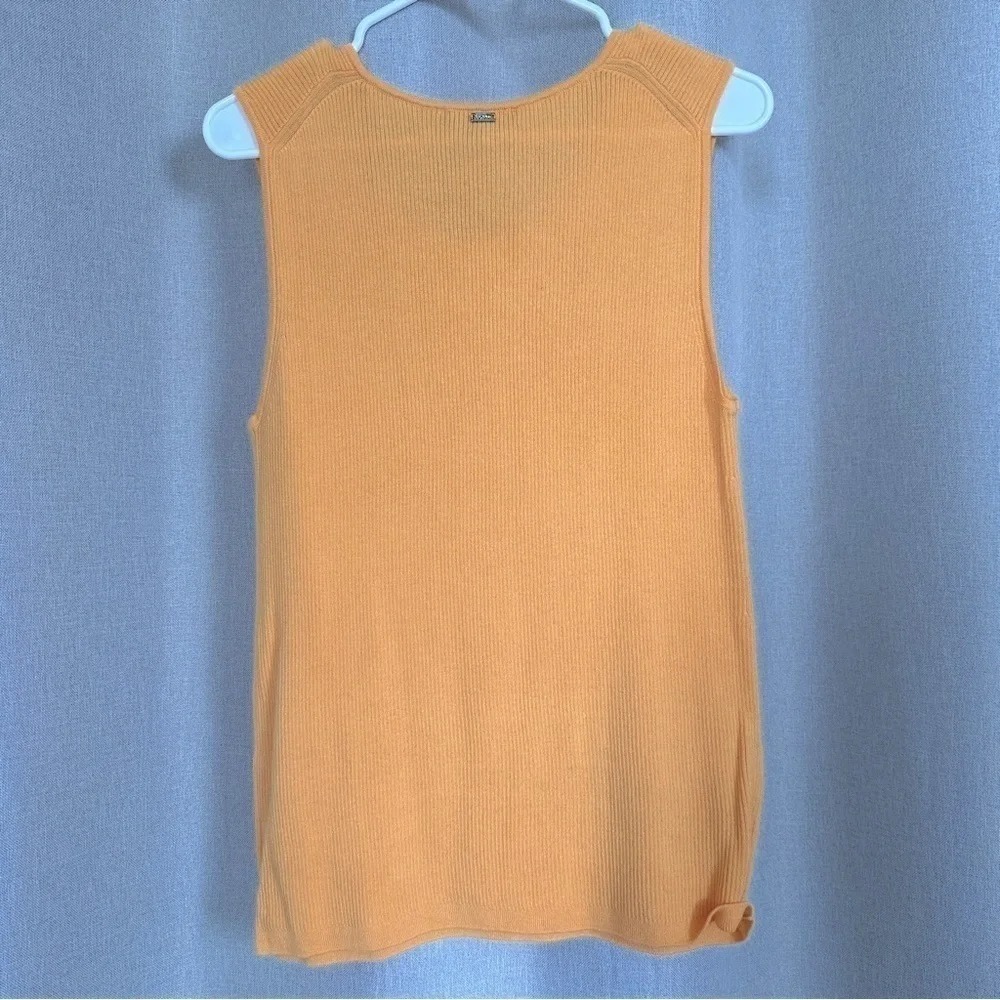 🔥Clearance🔥St. John Cashmere Orange Sleeveless Sweater Top L